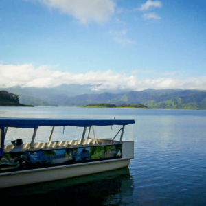 Arrival at Monteverde cloud forest after the lake crossing from La Fortuna.