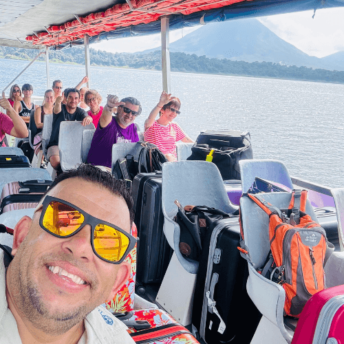 taxi boat at arenal lake