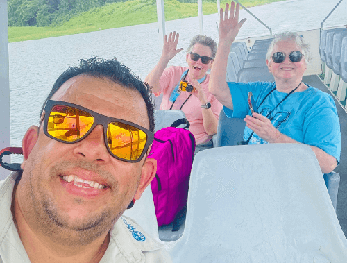 Wildlife spotting on Arenal Lake during the La Fortuna to Monteverde journey