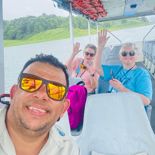 Wildlife spotting on Arenal Lake during the La Fortuna to Monteverde journey