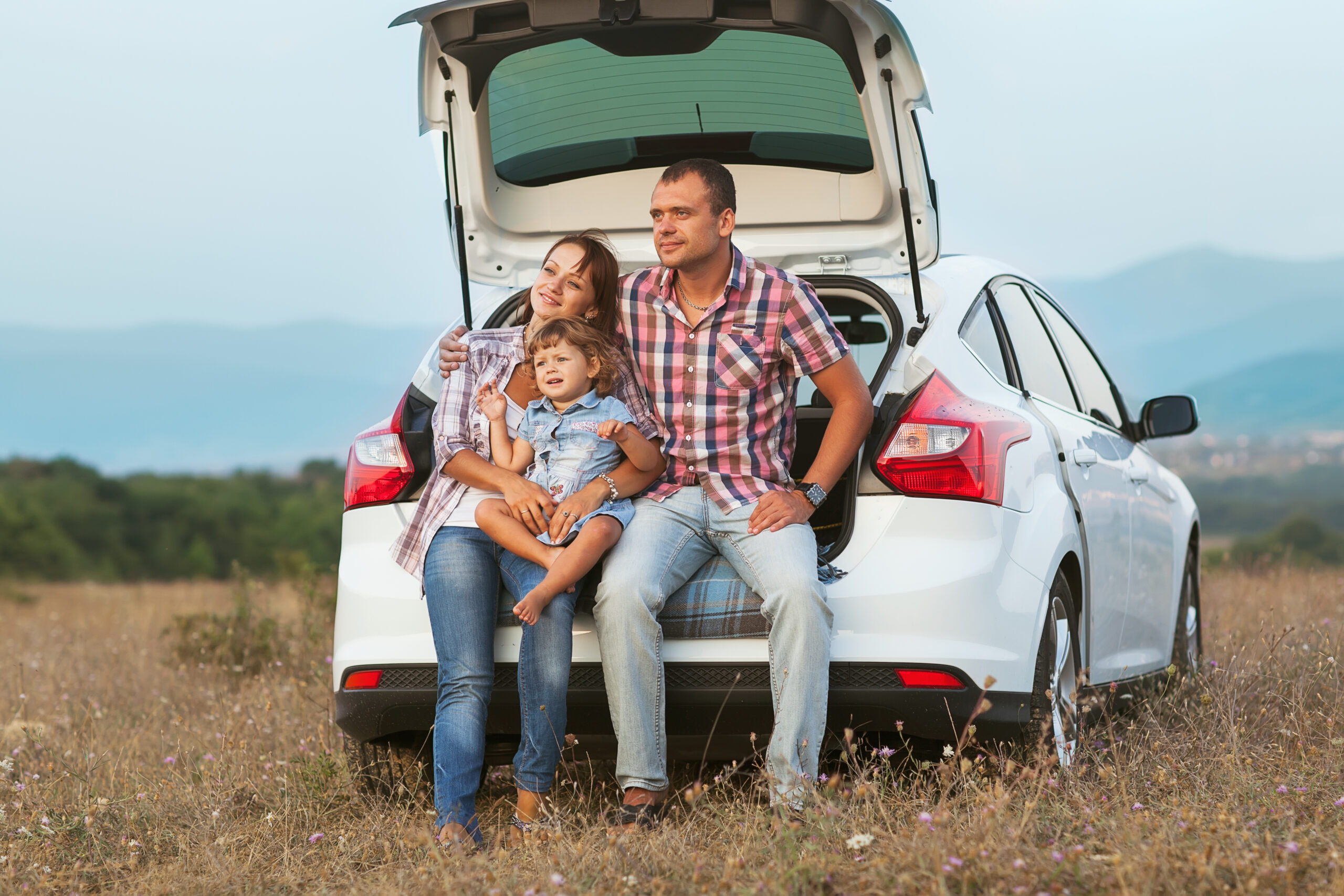 family in the mountains of costa rica by car