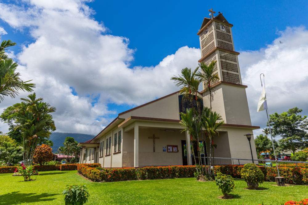 Parque Central Square In La Fortuna Village Costa Rica